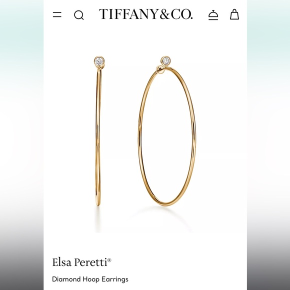 Tiffany & Co Elsa Peretti Diamond Hoop Earring - Picture 6 of 11